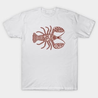 Lobster (brown and white horizontal) T-Shirt